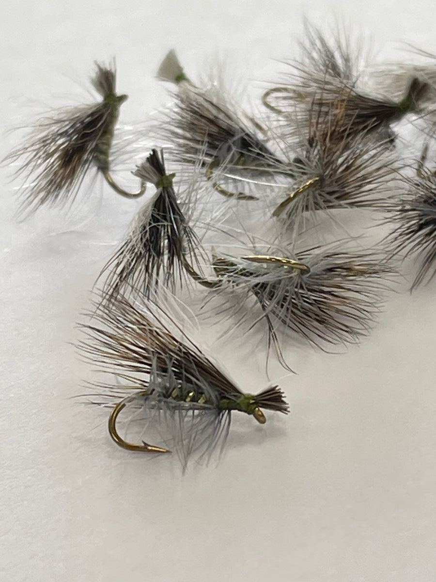 Elk Hair Hi Vis Olive Caddis – Trophy Trout Lures and Fly Fishing